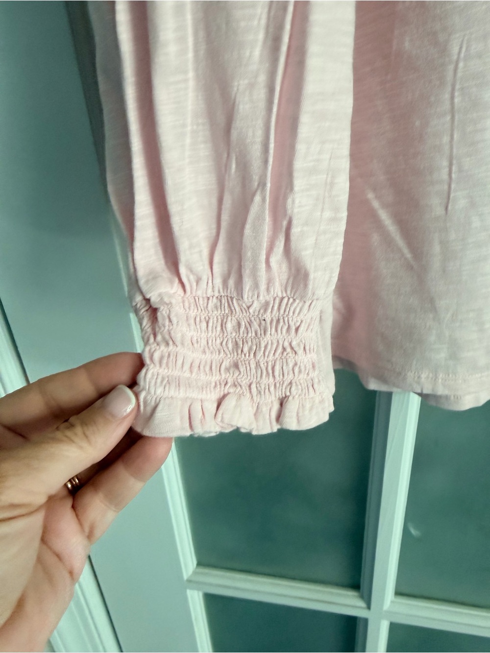 J. Jill Pale Pink Long-Sleeve Button Henley Top - Picture 4 of 6